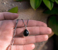 Naložite sliko v pregledovalnik galerije, srebrni obesek 925 oniks nakit kristal srebro 925 oniks zenski nakit modni nakit kristali obesek kristali poldragi kamni talisman