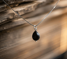 Naložite sliko v pregledovalnik galerije, srebrni obesek 925 oniks nakit kristal srebro 925 oniks zenski nakit modni nakit kristali obesek kristali poldragi kamni talisman