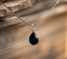 Naložite sliko v pregledovalnik galerije, srebrni obesek 925 oniks nakit kristal srebro 925 oniks zenski nakit modni nakit kristali obesek kristali poldragi kamni talisman