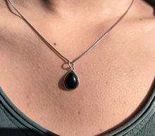 Naložite sliko v pregledovalnik galerije, srebrni obesek 925 oniks nakit kristal srebro 925 oniks zenski nakit modni nakit kristali obesek kristali poldragi kamni talisman