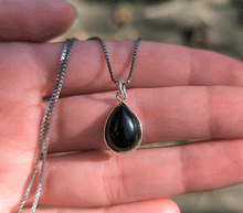 Naložite sliko v pregledovalnik galerije, srebrni obesek 925 oniks nakit kristal srebro 925 oniks zenski nakit modni nakit kristali obesek kristali poldragi kamni talisman