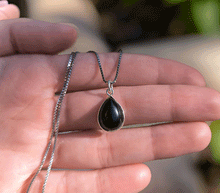 Naložite sliko v pregledovalnik galerije, srebrni obesek 925 oniks nakit kristal srebro 925 oniks zenski nakit modni nakit kristali obesek kristali poldragi kamni talisman