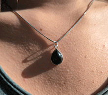 Naložite sliko v pregledovalnik galerije, srebrni obesek 925 oniks nakit kristal srebro 925 oniks zenski nakit modni nakit kristali obesek kristali poldragi kamni talisman