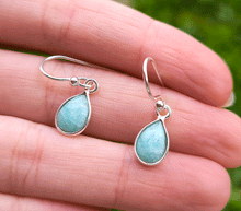 Naložite sliko v pregledovalnik galerije, srebrni zenski uhani 925 amazonit zenski nakit nakit uhani srebro 925 uhani iz kristalov amazonit uhani podragi kamni modni nakit kristali kristalni uhani amazonit uhancki