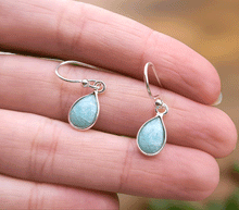Naložite sliko v pregledovalnik galerije, srebrni zenski uhani 925 amazonit zenski nakit nakit uhani srebro 925 uhani iz kristalov amazonit uhani podragi kamni modni nakit kristali kristalni uhani amazonit uhancki