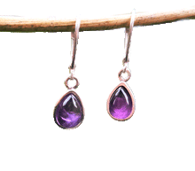 Naložite sliko v pregledovalnik galerije, srebrni zenski uhani 925 ametist zenski nakit nakit uhani srebro 925 uhani iz kristalov ametist uhani podragi kamni modni nakit kristali kristalni uhani ametist uhancki