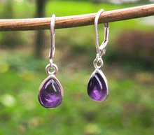 Naložite sliko v pregledovalnik galerije, Srebrni viseči uhani 925 Ametist kapljica