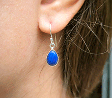 Naložite sliko v pregledovalnik galerije, srebrni zenski uhani 925 lapis lazuli zenski nakit nakit uhani srebro 925 uhani iz kristalov lapis lazuli uhani podragi kamni modni nakit kristali kristalni uhani lapis lazuli uhancki