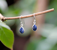 Naložite sliko v pregledovalnik galerije, srebrni zenski uhani 925 lapis lazuli zenski nakit nakit uhani srebro 925 uhani iz kristalov lapis lazuli uhani podragi kamni modni nakit kristali kristalni uhani lapis lazuli uhancki