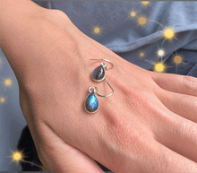 Naložite sliko v pregledovalnik galerije, srebrni ženski viseči uhani 925 labradorit zenski nakit nakit viseci uhani srebro 925 uhani iz kristalov labradorit uhani podragi kamni modni nakit kristali kristalni uhani labradorit uhancki