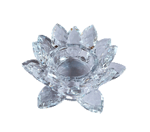 Naložite sliko v pregledovalnik galerije, svečnik lotus svecnik iz stekla svecnik kristalno steklo lotus