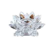 Naložite sliko v pregledovalnik galerije, svečnik lotus svecnik iz stekla svecnik kristalno steklo lotus