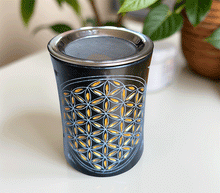 Naložite sliko v pregledovalnik galerije, kadilnica stojalo za kadila gorilnik za kadila svecnik z merezico za kadila milni kamen roza zivljenja