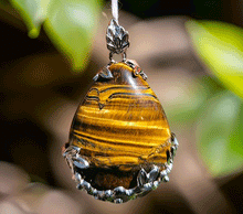 Naložite sliko v pregledovalnik galerije, tigrovo oko obesek nakit kristali poldragi kamni kristal tigrovo oko talisman za zascito kristaloterapija modni nakit damski nakit