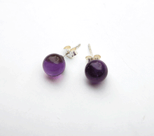 Naložite sliko v pregledovalnik galerije, srebrni zenski uhani 925 ametist zenski nakit nakit uhani srebro 925 uhani iz kristalov ametist uhani podragi kamni modni nakit kristali kristalni uhani ametist uhancki