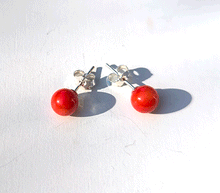 Naložite sliko v pregledovalnik galerije, srebrni zenski uhani 925 korala zenski nakit nakit uhani srebro 925 uhani iz kristalov korala uhani poldragi kamni modni nakit kristali kristalni uhani korala uhancki