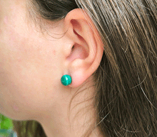 Naložite sliko v pregledovalnik galerije, srebrni zenski uhani 925 malahit zenski nakit nakit uhani srebro 925 uhani iz kristalov malahit uhani poldragi kamni modni nakit kristali kristalni uhani malahit uhancki
