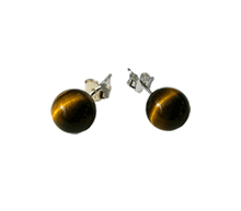 Naložite sliko v pregledovalnik galerije, srebrni zenski uhani 925 tigrovo oko zenski nakit nakit uhani srebro 925 uhani iz kristalov tigrovo oko uhani poldragi kamni modni nakit kristali kristalni uhani tigrovo oko uhancki