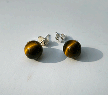 Naložite sliko v pregledovalnik galerije, srebrni zenski uhani 925 tigrovo oko zenski nakit nakit uhani srebro 925 uhani iz kristalov tigrovo oko uhani poldragi kamni modni nakit kristali kristalni uhani tigrovo oko uhancki