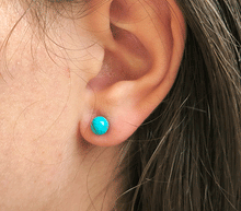 Naložite sliko v pregledovalnik galerije, srebrni zenski uhani 925 turkiz zenski nakit nakit uhani srebro 925 uhani iz kristalov turkiz uhani poldragi kamni modni nakit kristali kristalni uhani turkiz uhancki