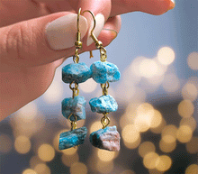 Naložite sliko v pregledovalnik galerije, viseči uhani viseci uhani uhani iz kristalov nakit iz kristalov viseci uhani iz poldragih kamnov apatit viseči uhani