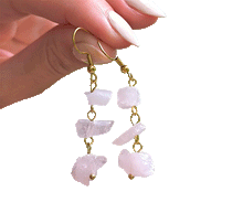 Naložite sliko v pregledovalnik galerije, viseči uhani roževec viseci uhani rozevec uhani iz kristalov nakit iz kristalov uhani roževec uhani iz poldragih kamnov roževec