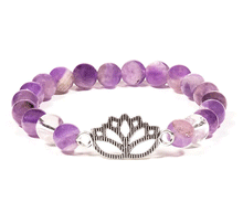 Naložite sliko v pregledovalnik galerije, zapestnica ametist kristali zapestnica zapestnice iz kristalov kamena strela poldragi kamni lotus nakit