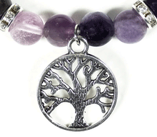 Naložite sliko v pregledovalnik galerije, zapestnica ametist kristali zapestnica zapestnice iz kristalov fluorit poldragi kamni drevo zivljenja nakit