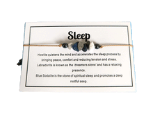 Naložite sliko v pregledovalnik galerije, zapestnice iz kristalov za spanje howlit hovlit labradorit sodalit zapestnica iz kristalov nakit iz kristalov talisman za spanje talisman za dober spanec sproščanje modni dodatki