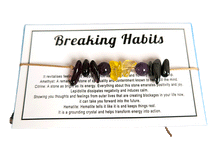 Naložite sliko v pregledovalnik galerije, zapestnice iz kristalov ametist citrin lepidolit hematit zapestnica iz kristalov nakit iz kristalov talisman za opuščanje starih vzorcev talisman za zaščito