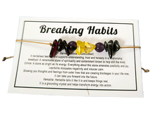 Naložite sliko v pregledovalnik galerije, zapestnice iz kristalov ametist citrin lepidolit hematit zapestnica iz kristalov nakit iz kristalov talisman za opuščanje starih vzorcev talisman za zaščito