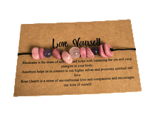 Naložite sliko v pregledovalnik galerije, zapestnice iz kristalov rodonit ametist roževec zapestnica iz kristalov nakit iz kristalov talisman ljubezen do sebe talismani kristali poldragi kamni nakit