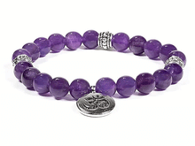 Naložite sliko v pregledovalnik galerije, zapestnice iz kristalov zapestnica iz kristalov zapestnica ametist simbol om simbol ohm ženske zapestnice kristalne zapestnice ametist