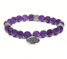 Naložite sliko v pregledovalnik galerije, zapestnice iz kristalov zapestnica iz kristalov zapestnica ametist simbol om simbol ohm ženske zapestnice kristalne zapestnice ametist