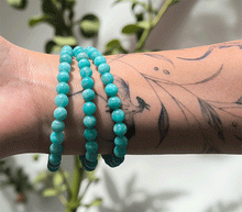Naložite sliko v pregledovalnik galerije, zapestnica amazonit A kvaliteta iz kristalov 6 mm ženska zapestnica talisman iz poldragih kamnov nakit amazonit moda nakit iz kristalov kristali zapestnice ženske zapestnice talisman amazonit