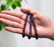 Naložite sliko v pregledovalnik galerije, zapestnica ametist iz kristalov 6 mm ženska zapestnica talisman iz poldragih kamnov nakit ametist moda nakit iz kristalov kristali zapestnice ženske zapestnice talisman ametist