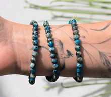 Naložite sliko v pregledovalnik galerije, zapestnica azurit granit iz kristalov 6mm ženska zapestnica iz poldragih kamnov nakit azurit granit moda nakit iz kristalov kristali zapestnice ženske zapestnice iz azurita in granita K2