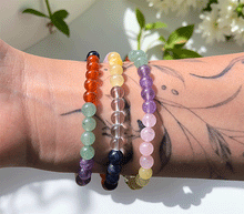 Naložite sliko v pregledovalnik galerije, zapestnica čakre iz kristalov 6mm ženska zapestnica iz poldragih kamnov nakit chakra moda nakit iz kristalov kristali zapestnice čakra ženske zapestnice čakre