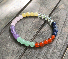 Naložite sliko v pregledovalnik galerije, zapestnica čakre iz kristalov 6mm ženska zapestnica iz poldragih kamnov nakit chakra moda nakit iz kristalov kristali zapestnice čakra ženske zapestnice čakre