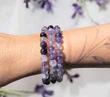 Naložite sliko v pregledovalnik galerije, zapestnica fluorit iz kristalov 6mm ženska zapestnica iz poldragih kamnov nakit fluorit moda nakit iz kristalov kristali zapestnice fluorit ženske zapestnice talisman