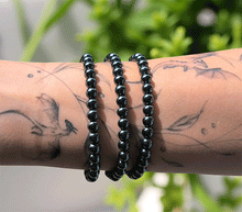 Naložite sliko v pregledovalnik galerije, zapestnica iz kristalov hematin hematit 6mm ženska zapestnica iz poldragih kamnov nakit hematit moda nakit iz kristalov kristali zapestnice hematin ženske zapestnice talisman