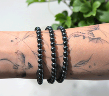 Naložite sliko v pregledovalnik galerije, zapestnica iz kristalov hematin hematit 6mm ženska zapestnica iz poldragih kamnov nakit hematit moda nakit iz kristalov kristali zapestnice hematin ženske zapestnice talisman