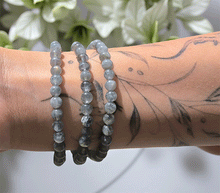Naložite sliko v pregledovalnik galerije, zapestnica labradorit iz kristalov 6 mm ženska zapestnica talisman iz poldragih kamnov nakit labradorit moda nakit iz kristalov kristali zapestnice ženske zapestnice talisman labradorit