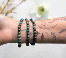 Naložite sliko v pregledovalnik galerije, zapestnica modri opal iz kristalov 6 mm kristalna ženska zapestnica talisman iz poldragih kamnov nakit modri opal moda nakit iz kristalov kristali zapestnice ženske kristalne zapestnice talisman modri opal