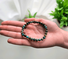 Naložite sliko v pregledovalnik galerije, zapestnica modri opal iz kristalov 6 mm kristalna ženska zapestnica talisman iz poldragih kamnov nakit modri opal moda nakit iz kristalov kristali zapestnice ženske kristalne zapestnice talisman modri opal