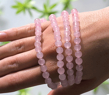 Naložite sliko v pregledovalnik galerije, zapestnica roževec iz kristalov 6mm ženska zapestnica iz poldragih kamnov nakit iz roževca moda nakit iz kristalov kristali zapestnice rozevec ženske zapestnice talisman