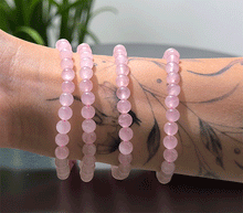 Naložite sliko v pregledovalnik galerije, zapestnica roževec iz kristalov 6mm ženska zapestnica iz poldragih kamnov nakit iz roževca moda nakit iz kristalov kristali zapestnice rozevec ženske zapestnice talisman