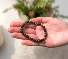 Naložite sliko v pregledovalnik galerije, ženska kristalna zapestnica trobarvno tigrovo oko iz kristalov 6 mm ženska zapestnica iz kristalov talisman iz poldragih kamnov nakit tigrovo oko tri barve moda nakit iz kristalov kristali zapestnice ženske kristalne zapestnice talisman tigrovo oko