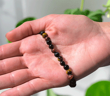 Naložite sliko v pregledovalnik galerije, ženska kristalna zapestnica trobarvno tigrovo oko iz kristalov 6 mm ženska zapestnica iz kristalov talisman iz poldragih kamnov nakit tigrovo oko tri barve moda nakit iz kristalov kristali zapestnice ženske kristalne zapestnice talisman tigrovo oko