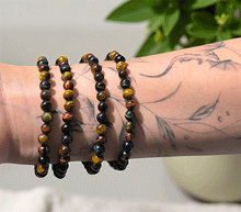 Naložite sliko v pregledovalnik galerije, ženska kristalna zapestnica trobarvno tigrovo oko iz kristalov 6 mm ženska zapestnica iz kristalov talisman iz poldragih kamnov nakit tigrovo oko tri barve moda nakit iz kristalov kristali zapestnice ženske kristalne zapestnice talisman tigrovo oko